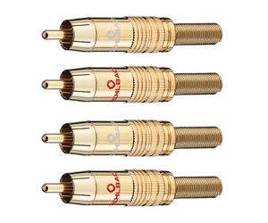 4x Original Oehlbach Fiche Cinch CJG 51 RCA Audio Câble Jusqu’à 5,5 mm