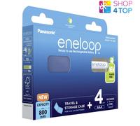 4x Panasonic Eneloop Piles Rechargeables AAA 800mAh NiMH + Étui