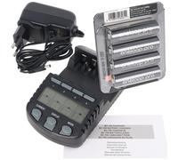 4x Panasonic eneloop Pro (anciennement Sanyo eneloop Pro) HR-3UWX 2500mA 1,2V NiMh AA Piles AA rechargeables, chargeur rapide inclus Écran LCD