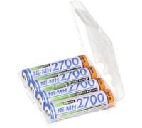 4X Panasonic HR-3U 2700mAh + Boîte De Batteries Ni-MH 1,2V / 2700mAh