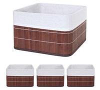 4x panier de rangement MENDLER HWC-C21, boîte de rangement, caisson de triage, bambou, marron Marron G