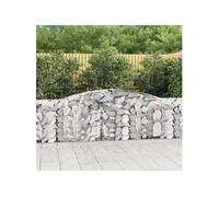 vidaXL 4x Paniers à Gabions Arqués Cages à Gabions Arquées Murs de Gabion Barrières de Jardin Terrasse Extérieur 3146868 Gris G