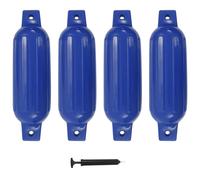 vidaXL Pare-chocs de bateau lot de 4 gonflables PVC bleu 41 x 11,5 cm Pompe incluse