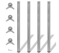 4x Pied de Table Réglable en Hauteur 710 mm Chromé Pied de Meuble Socle vidaXL