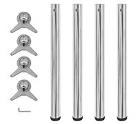4 Pieds de table Chrome à hauteur réglable 870 mm