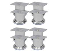 4x Pied Rond de Canapé Nickel Brossé 120 mm Pieds de Meubles Socles vidaXL