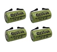 4x Piles rechargeables Ni-Mh 2/3 AA 1,2 V 600 mAh 14 x 29mm avec terminaux à souder pour assemblage en batterie