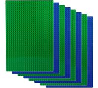 4x Plaques de Base de Blocs de Construction Vertes et 4x Bleues | Créez des fondations solides pour les villes, les châteaux et plus encore avec un pack de8 plaques de base
