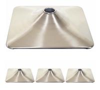 4x Plateau De Sol Pour Tabouret De Bar, Chaise Pivotante, Rectangulaire, Métal Brossé Ø 37,5cm Multicolore