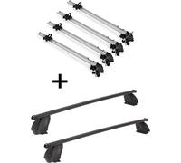 4x porte-vélos Bike Pro + barres de toit K1 MEDIUM compatibles avec VW Caddy (2K) Panel ab 15