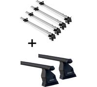 4x porte-vélos Bike Pro + barres de toit Menabo Tema acier compatibles avec la BMW Série 6 (G32 break 5 portes) à partir de 2017