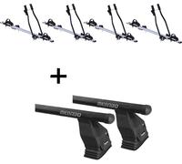 4x porte-vélos SAGITTAR + barres de toit Menabo Tema acier compatibles avec Citroen Jumpy (fourgon) jusqu'à 2006