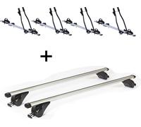 4x porte-vélos SAGITTAR + barres de toit/rails VDP KING2 compatibles avec Land Rover pour Range Rover Velar (5 portes) à partir de 17 ans