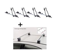 4x porte-vélos SAGITTAR + barres de toit VDP Delta compatibles avec Infiniti Q30 (5 portes) 2015-2019
