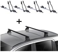 4x porte-vélos SAGITTAR + barres de toit VDP EVO acier compatibles avec Citroen C3 II 5 portes 2009-2016