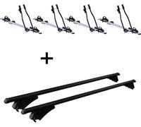 4x porte-vélos SAGITTAR + porte-bagages Tiger Alu XL compatible avec BMW X5 (E70) 2010-2013