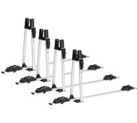 4x porte-vélos VDP Premium en aluminium + barres de toit Menabo Tema en acier compatibles avec VW Volkswagen Caddy à partir de 2004