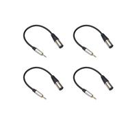 4X Prise Jack StéRéO 3,5 mm Câble Audio Prise Jack StéRéO 3,5 mm à 3 Broches XLR Mâle Microphone Câble Audio Adaptateur de Cordon 0,3 M