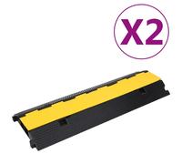 4x Rampe de Protection Câble 2 Canaux Caoutchouc 101,5 cm Signalisation vidaXL