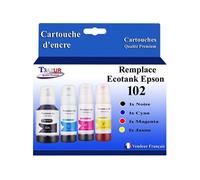 4 Cartouches Compatibles pour Epson 102 Noir - T3AZUR