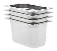 vidaXL Récipients Gastronorm GN 1/4 150 mm – 4 pièces Acier inoxydable