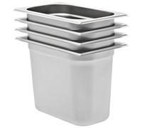 vidaXL Gastronormbakken 4 st GN 1/4 200 mm roestvrij staal 50904 Argent G