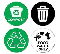 4X Recycle Stickers Food Compost Trash Sticker Decal Window Sign Bin Car Safety