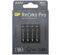 GP ReCyKo PRO LR3/AAA 800mAh - Pack de 4 accus PRO rechargeables NiMH