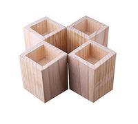 4x Rehausseurs de Meubles,Élévateur de Lit,Rassembleurs de Lit en Bois,Rehausseurs de Bureau,Pieds de Meubles de Hauteur Ajoutent,pour Chaise Table Canapés Armoires,Charge 1000Kg (6x6x20cm)