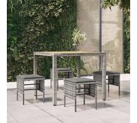 Repose-Pieds De Jardin Avec Coussins 4 Pcs Gris Résine Tressée Vidaxl Vidaxl