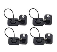 4X Restricteurs de Fenêtre de Sécurité pour avec Câble de Verrouillage de Sécurité, Vis Requises pour éViter Les Dommages et Protéger La Sécurité de Enfants,Noir