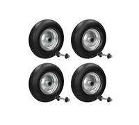 ECD Germany 4x Roue de Brouette Caoutchouc Plein Increvable PU - 4.80/4.00-8 - avec Axe -
