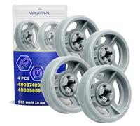 4x Roulette Lave Vaisselle pour Panier Inférieur Ø35 mm 49005659 pour Candy