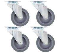 4x Roulettes Pivotantes 75 mm Chariot Roulant Etagère à Livre Meuble vidaXL