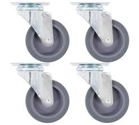 4x Roulettes Pivotantes 75 mm Chariot Roulant Etagère à Livre Meuble vidaXL