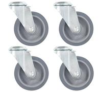 4x Roulettes Pivotantes à Trou de Boulon 100 mm Chariot Roulant Meuble vidaXL