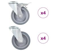 vidaXL 8 pcs Roulettes pivotantes à trou de boulon 100 mm G