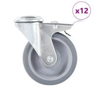 4x Roulettes Pivotantes à Trou de Boulon à Double Frein 100 mm Chariot vidaXL