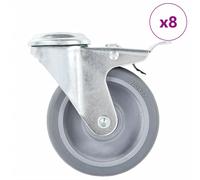 vidaXL 8 pcs Roulettes pivotantes à trou de boulon 100 mm