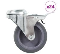 vidaXL 24 pcs Roulettes pivotantes à trou de boulon 75 mm
