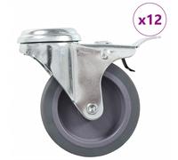 4x Roulettes Pivotantes à Trou de Boulon à Double Frein 75 mm Chariot vidaXL