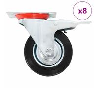 4x Roulettes Pivotantes avec Double Frein 100 mm Meuble Chariot Roulant vidaXL
