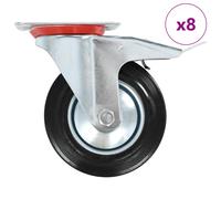 4x Roulettes Pivotantes avec Double Frein 160 mm Meuble Chariot Roulant vidaXL