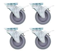 4x Roulettes Pivotantes avec Frein Double 75 mm Chariot Roulant Meuble vidaXL