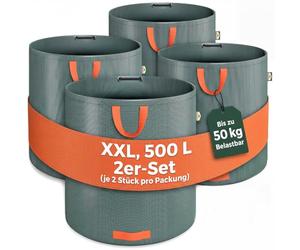 4x Sacs de jardin 500L 50 kg sac de déchets ordures végétaux tissu renforcé pliable hydrofuges sac