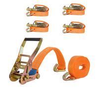 4x Sangle d’arrimage 2 Pièces Orange à Crochet 5000 kg 8 m 50 mm