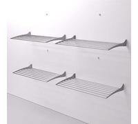 4x Séchoir à linge mural, Séchoir à linge pour les murs, verrouillable Corde à linge pour l'intérieur et l'extérieur en aluminium et acier, Foxydry Fold 60 cm