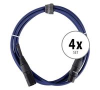 4x Set De Cable DMX XLR Male Female 3 Poles Effet Lumiere Audio Microphone 2,5m