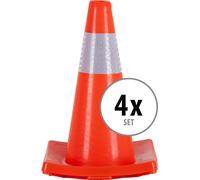 4x Set de Cones Pylones Barrage Trafic Signalisation PVC Hauteur 450mm Orange