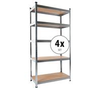 4x set Stagecaptain HR-175 Heavyrack étagère de rangement planche en bois, max. 875 kg